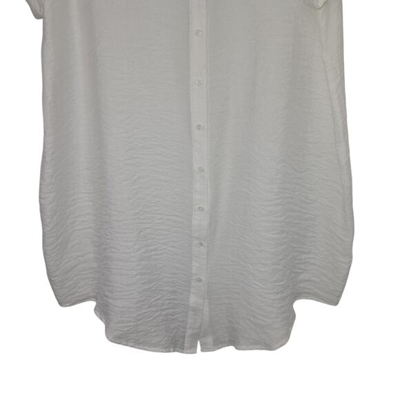 NWT Lulus Button-Front Collared Shirt Dress Size L White Summer Beach Cover Up - Picture 7 of 11